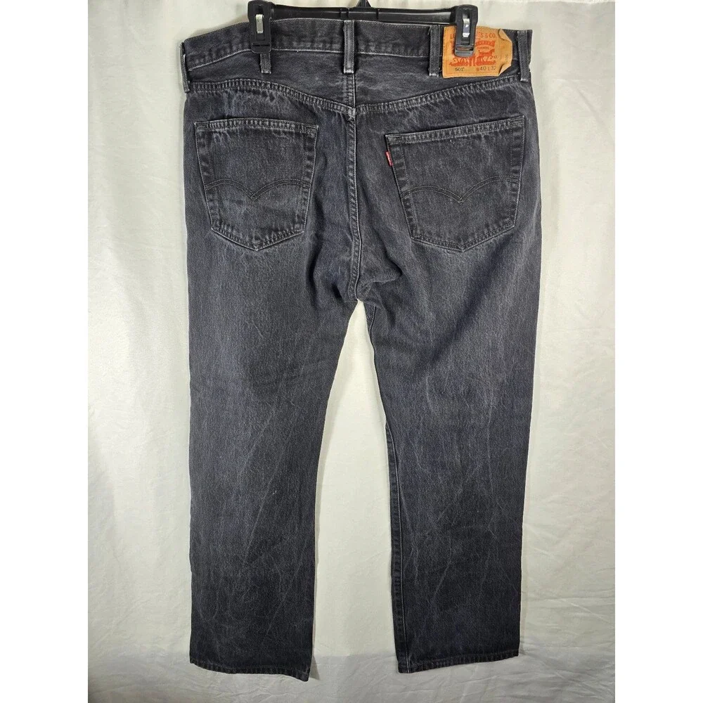Levi's 501 Original Fit Dark Indigo Wash Straight Leg Jeans Made In Egypt 40x32